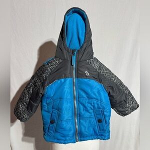Artic Quest Boys Puffer Winter Warm Hooded Coat Blue & Black Size 3T
